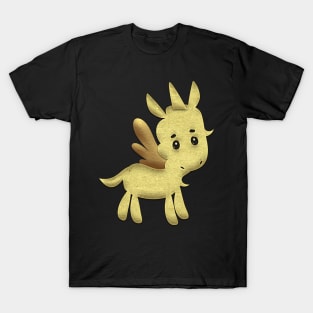 Gold Cute Unicorn Wings T-Shirt